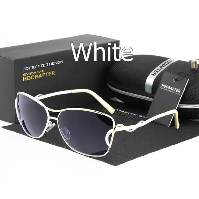 Women's Cat Eye Sunglasses Metal Frame Polarized Lens Female Sun Glasses for Driving