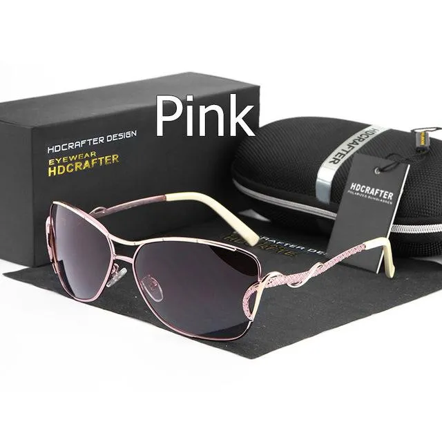 Women's Cat Eye Sunglasses Metal Frame Polarized Lens Female Sun Glasses for Driving