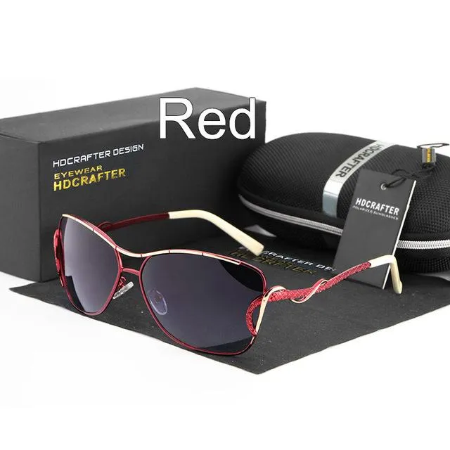 Women's Cat Eye Sunglasses Metal Frame Polarized Lens Female Sun Glasses for Driving