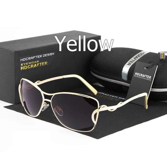 Women's Cat Eye Sunglasses Metal Frame Polarized Lens Female Sun Glasses for Driving