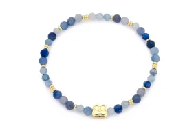 Wonder Gold & Blue Aventurine Stretch Bead Bracelet