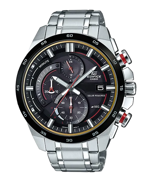 WW0084 Casio Edifice Solar Chronograph Stainless Steel Chain Watch EQS-600DB-1A4UDF