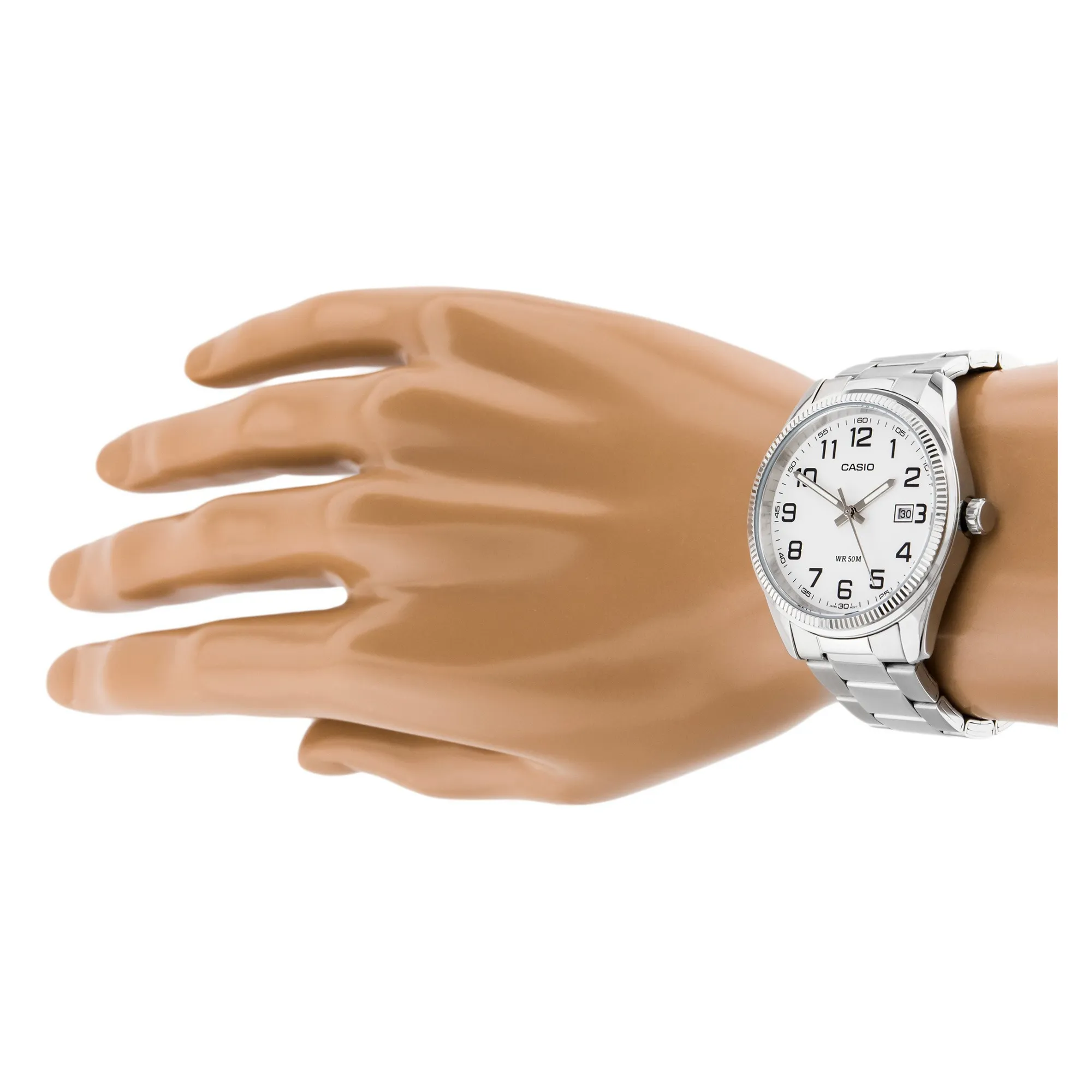 WW0260 Casio Enticer Date Silver Chain Watch MTP-1302D-7BVDF