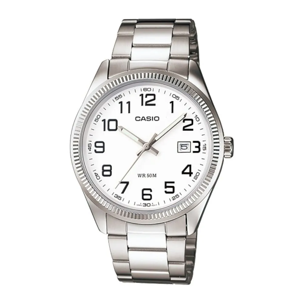 WW0260 Casio Enticer Date Silver Chain Watch MTP-1302D-7BVDF