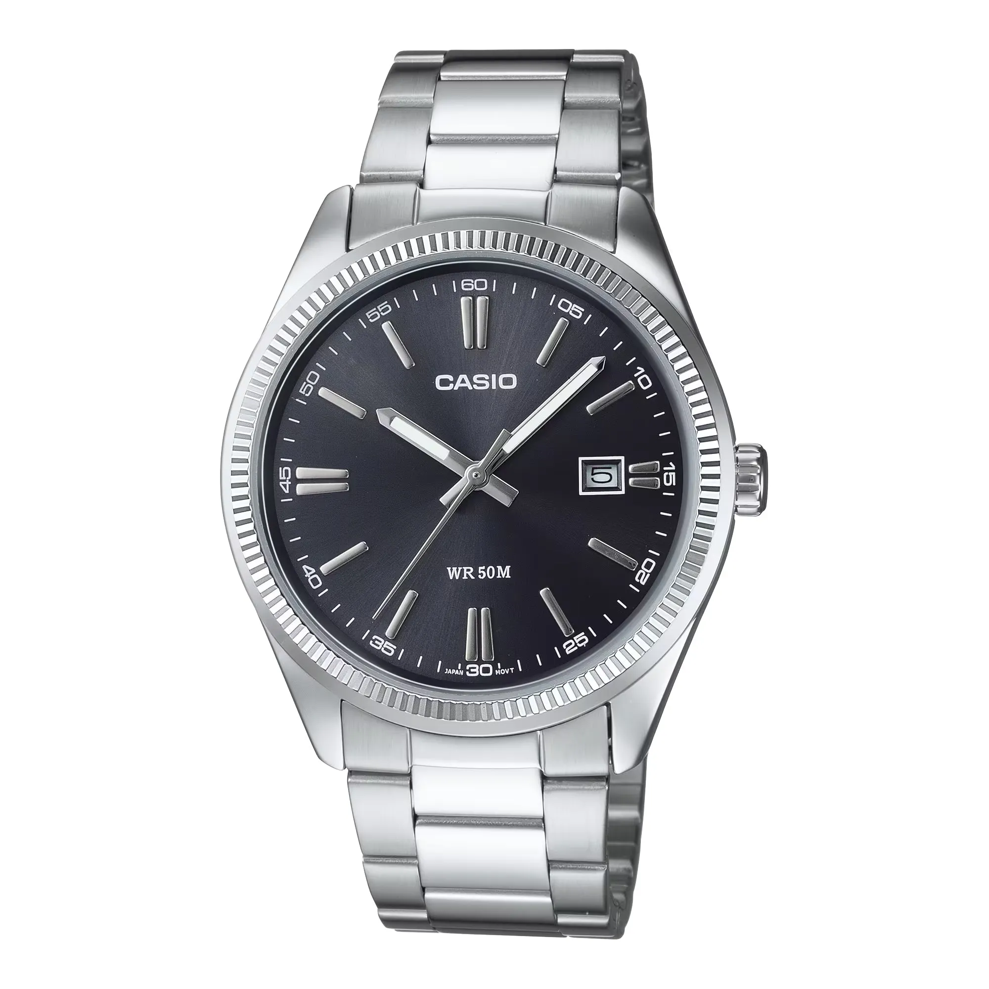 WW0261 Casio Enticer Date Silver Chain Watch MTP-1302D-1A1VDF