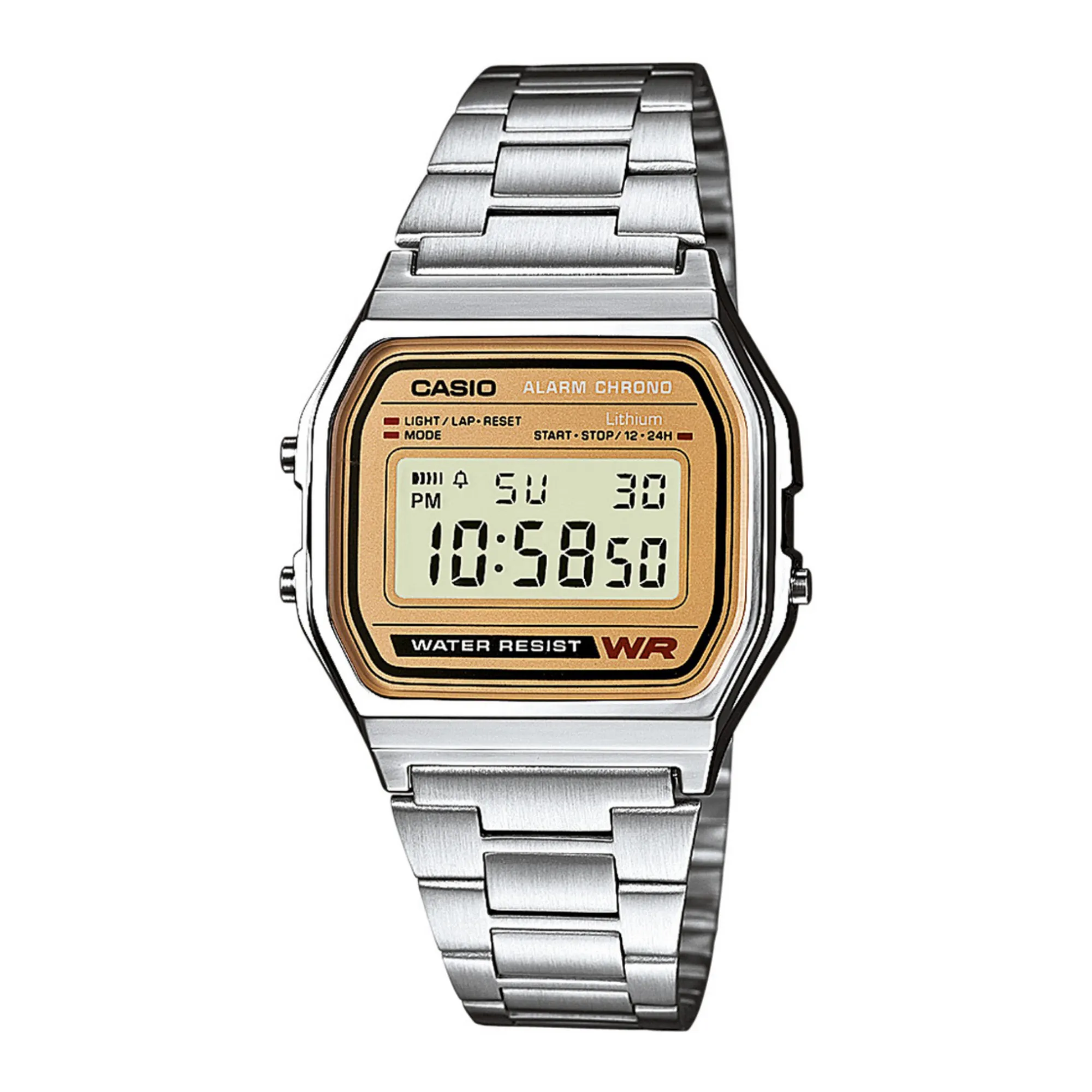 WW1392 Casio Vintage Digital Silver Chain Watch A158WEA-9DF