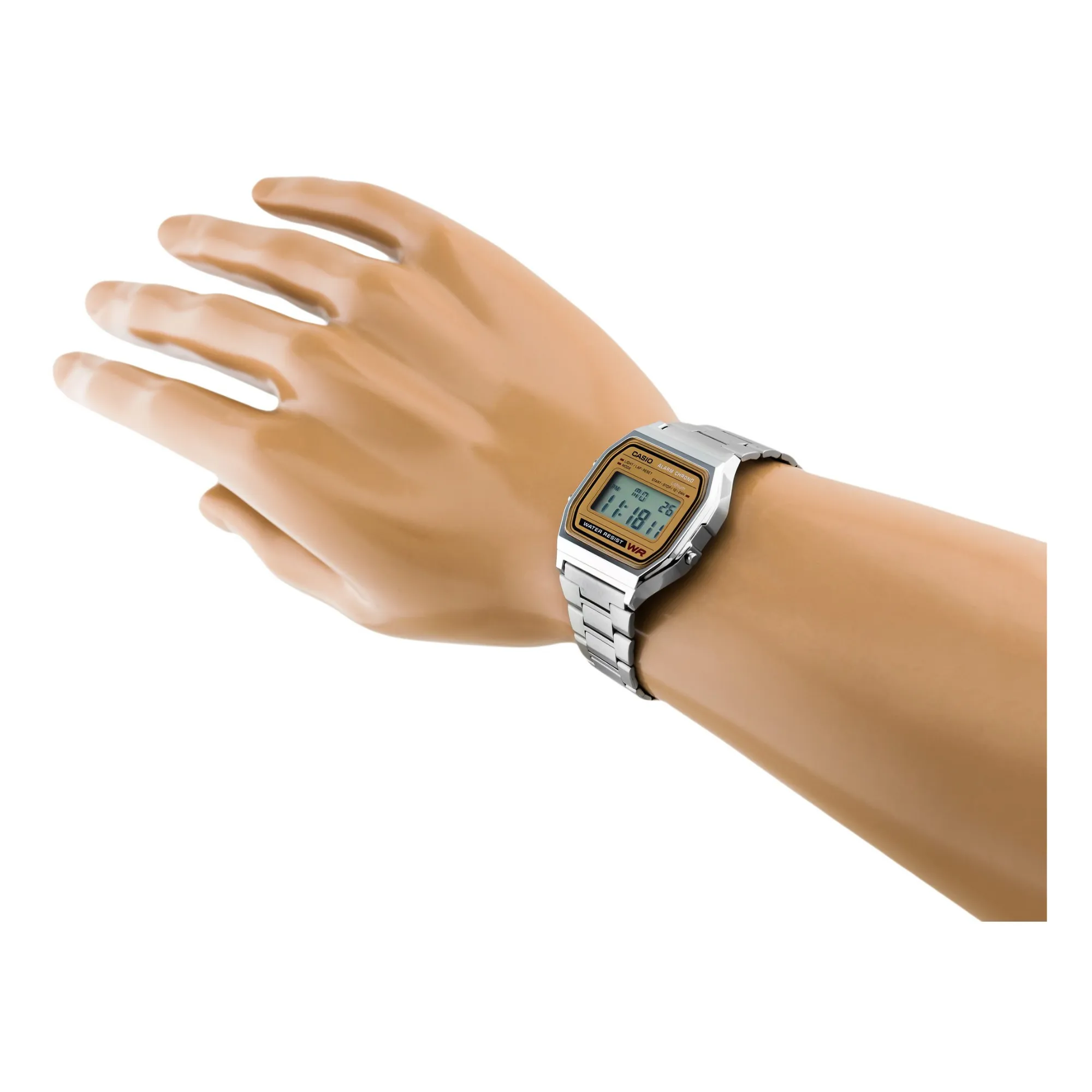 WW1392 Casio Vintage Digital Silver Chain Watch A158WEA-9DF