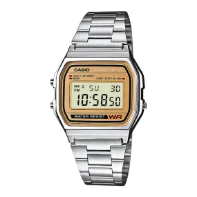 WW1392 Casio Vintage Digital Silver Chain Watch A158WEA-9DF