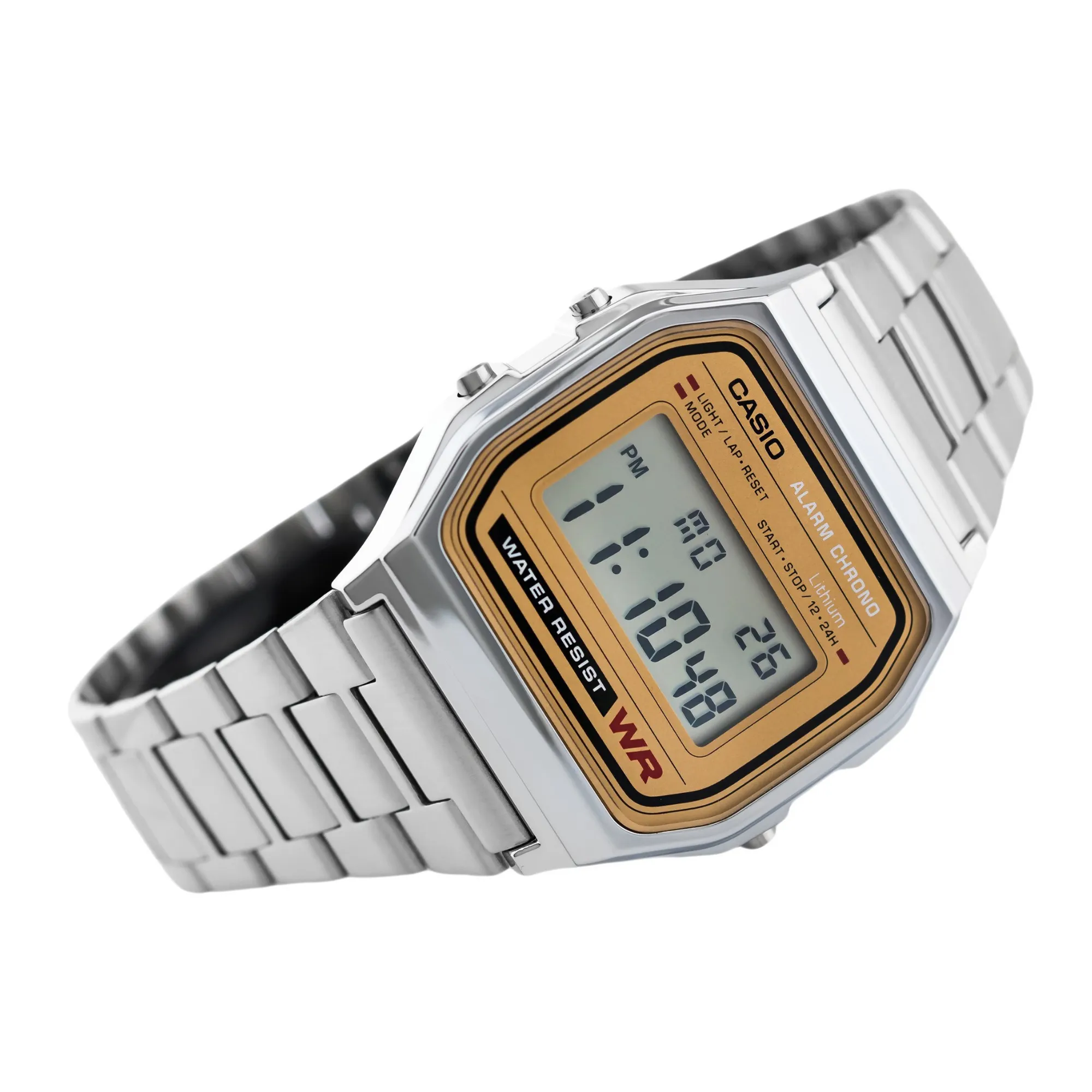 WW1392 Casio Vintage Digital Silver Chain Watch A158WEA-9DF