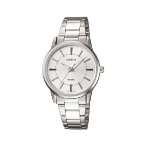 WW1444 Casio Enticer Silver Ladies Chain Watch LTP-1303D-7AVDF
