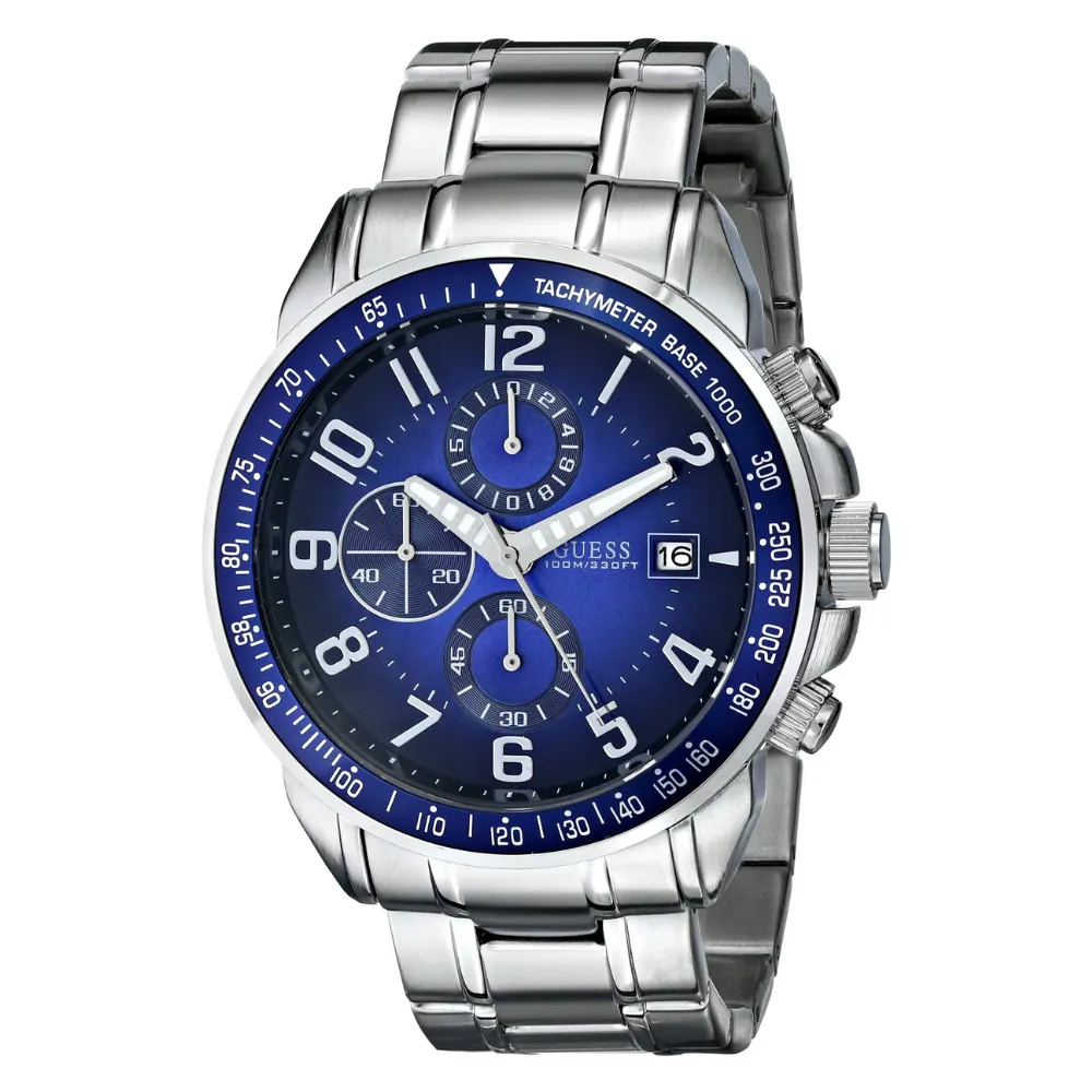 WW1748 Guess Waterpro Chronograph Stainless Steel Silver Chain Watch U15072G2