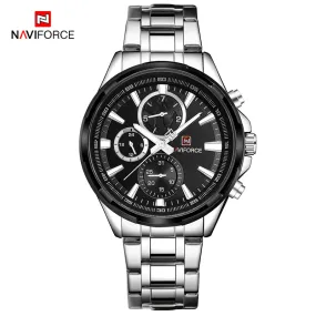 WW1802 Naviforce Multifunction Silver Chain Watch NF9089M