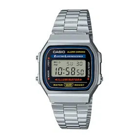 WW1877 Casio Vintage Illuminator Digital Silver Chain Watch A168WA-1WDF