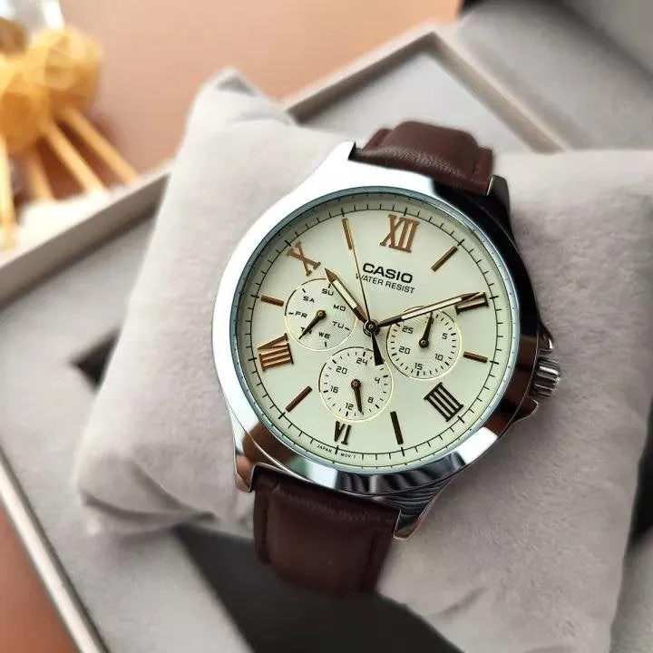 WW1938 Casio Enticer Multifunction Silver Belt Watch MTP-V300L-9AUDF