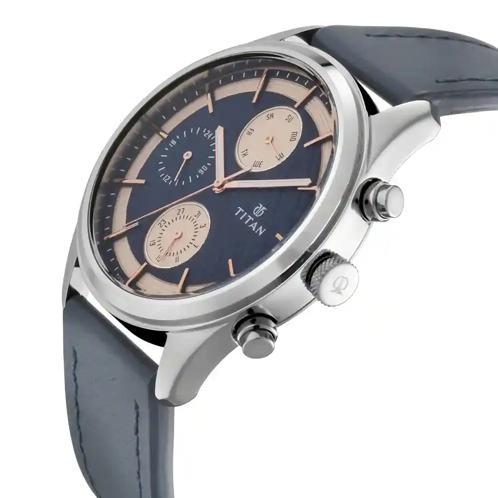 WW2149 Titan Workwear Multifunction Silver Leather Belt Watch 1805SL02
