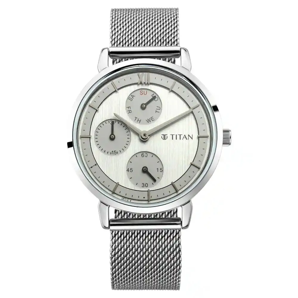 WW2205 Titan Workwear Multifunction Silver Ladies Mesh Chain Watch 2652SM01