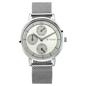 WW2205 Titan Workwear Multifunction Silver Ladies Mesh Chain Watch 2652SM01