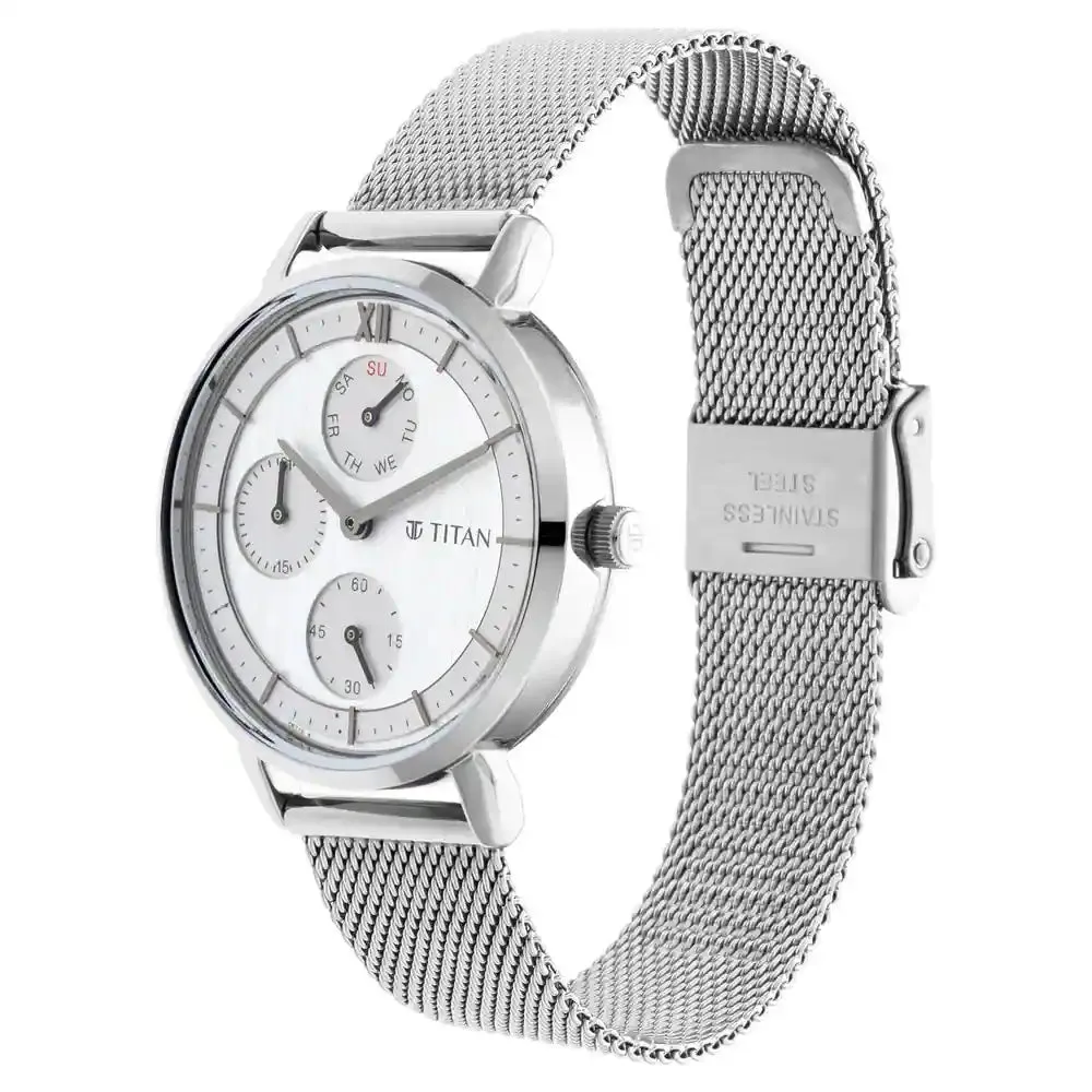WW2205 Titan Workwear Multifunction Silver Ladies Mesh Chain Watch 2652SM01