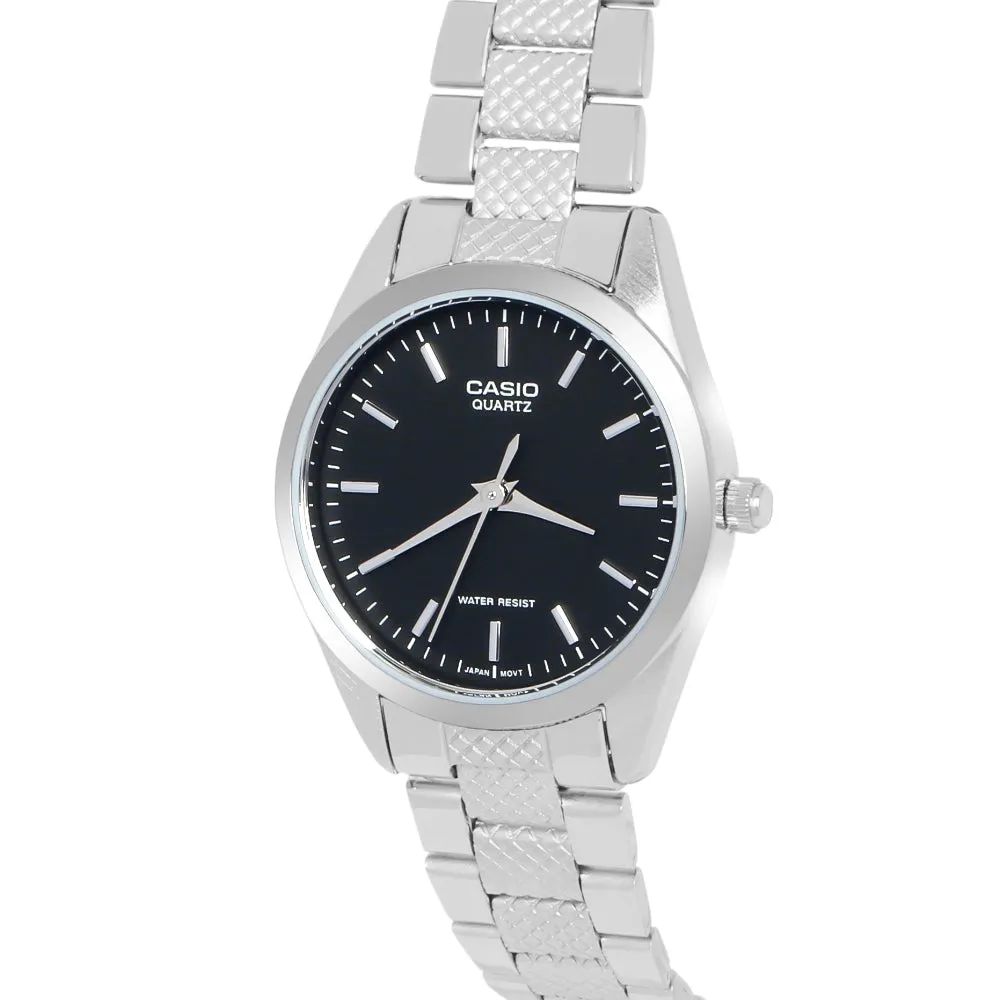 WW2313 Casio Enticer Silver Ladies Chain Watch LTP-1274D-1ADF