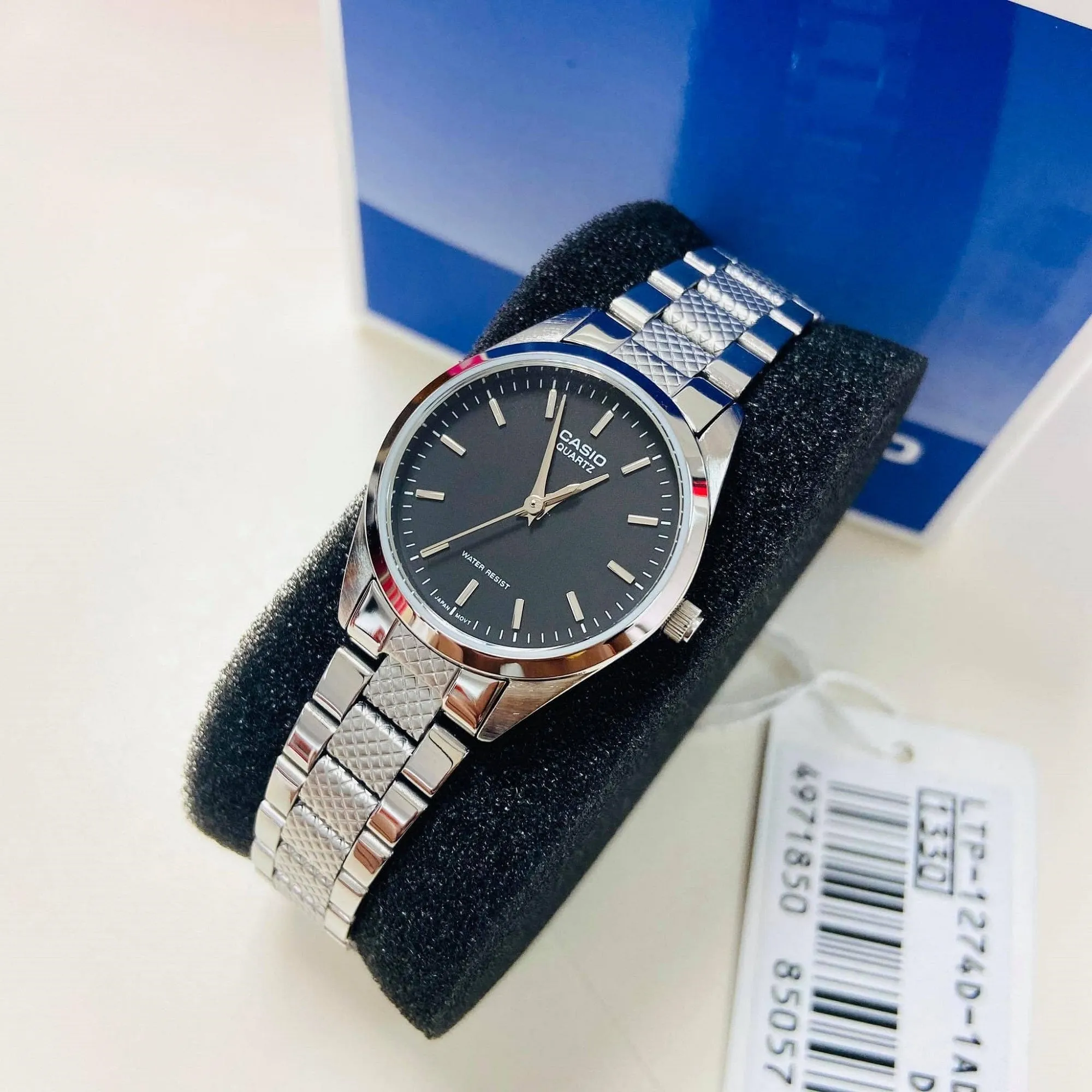 WW2313 Casio Enticer Silver Ladies Chain Watch LTP-1274D-1ADF