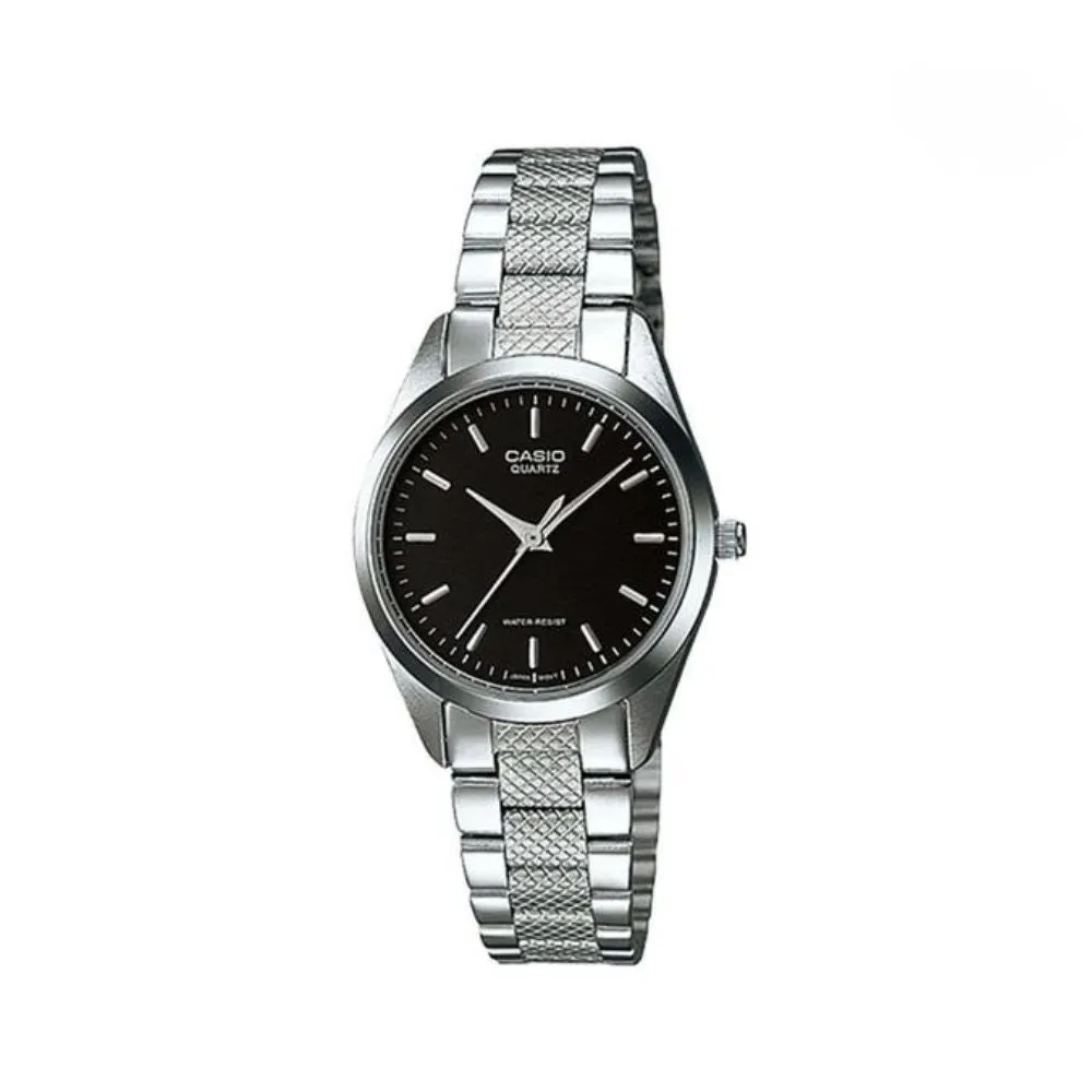 WW2313 Casio Enticer Silver Ladies Chain Watch LTP-1274D-1ADF