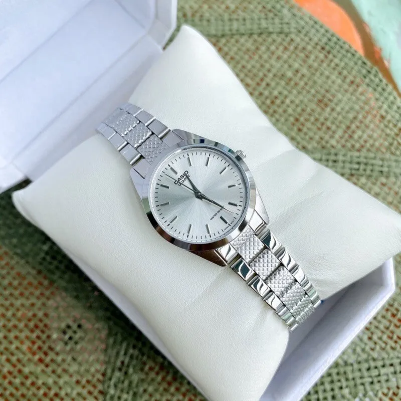WW2314 Casio Enticer Silver Ladies Chain Watch LTP-1274D-7ADF