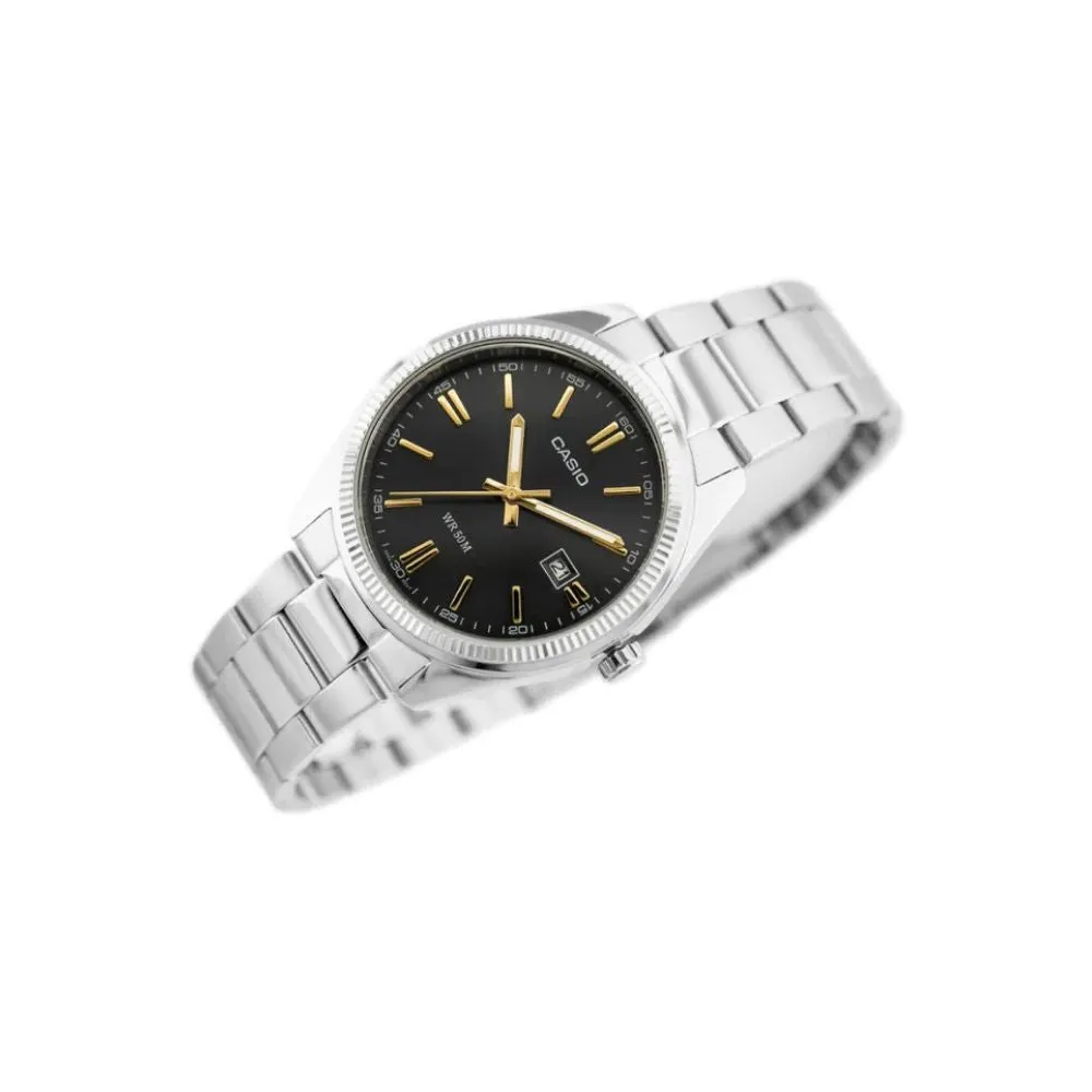 WW2336 Casio Enticer Date Ladies Silver Chain Watch LTP-1302D-1A2VDF